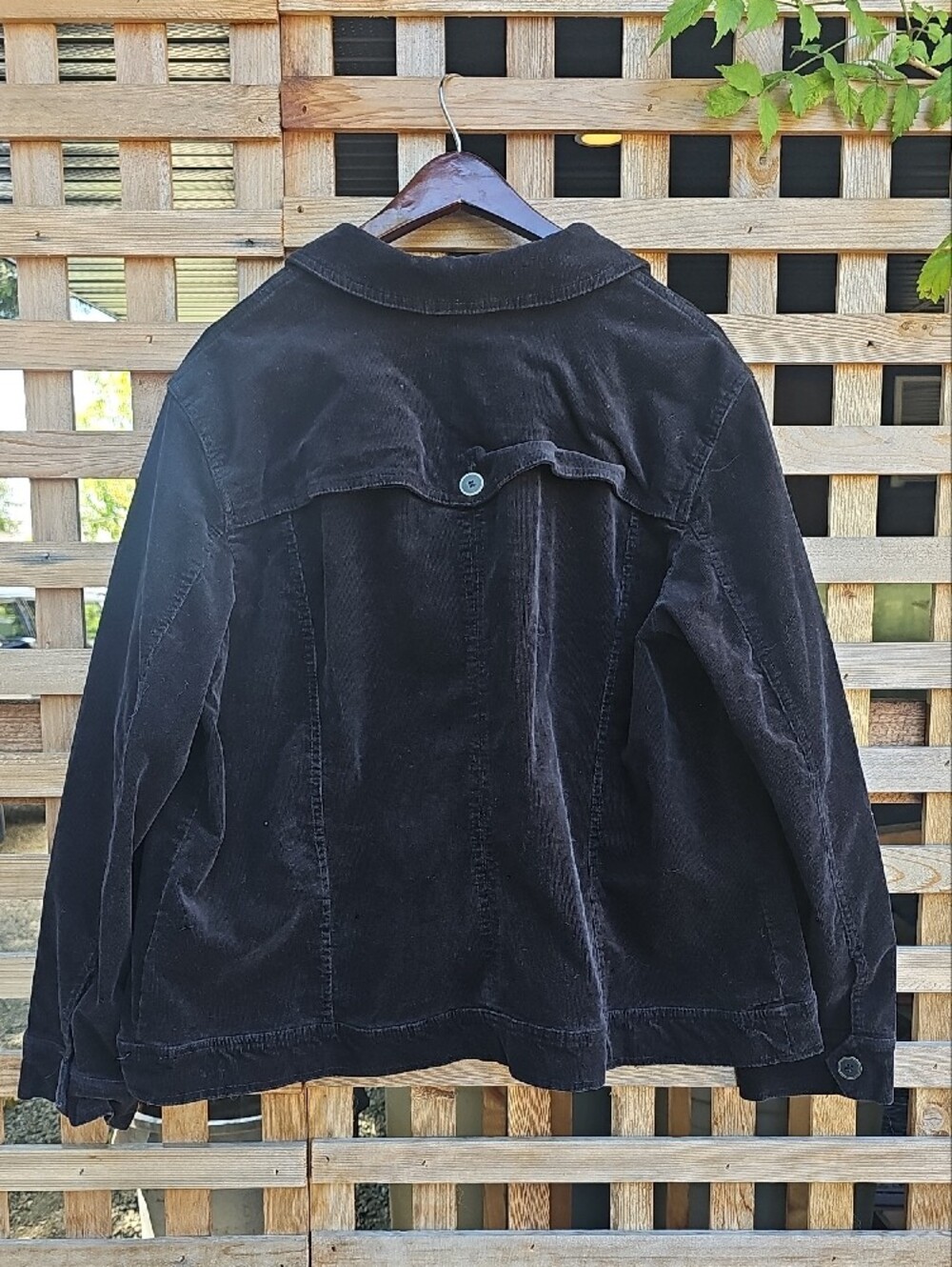 Black Corduroy Cotton Ginny Button-Up Jacket - Picture 2 of 10